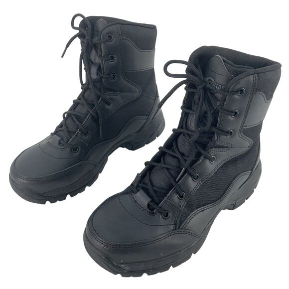 Interceptor Black Leather Steel Toe Combat Military Boots Men’s Size 8 Preowned - Picture 1 of 7